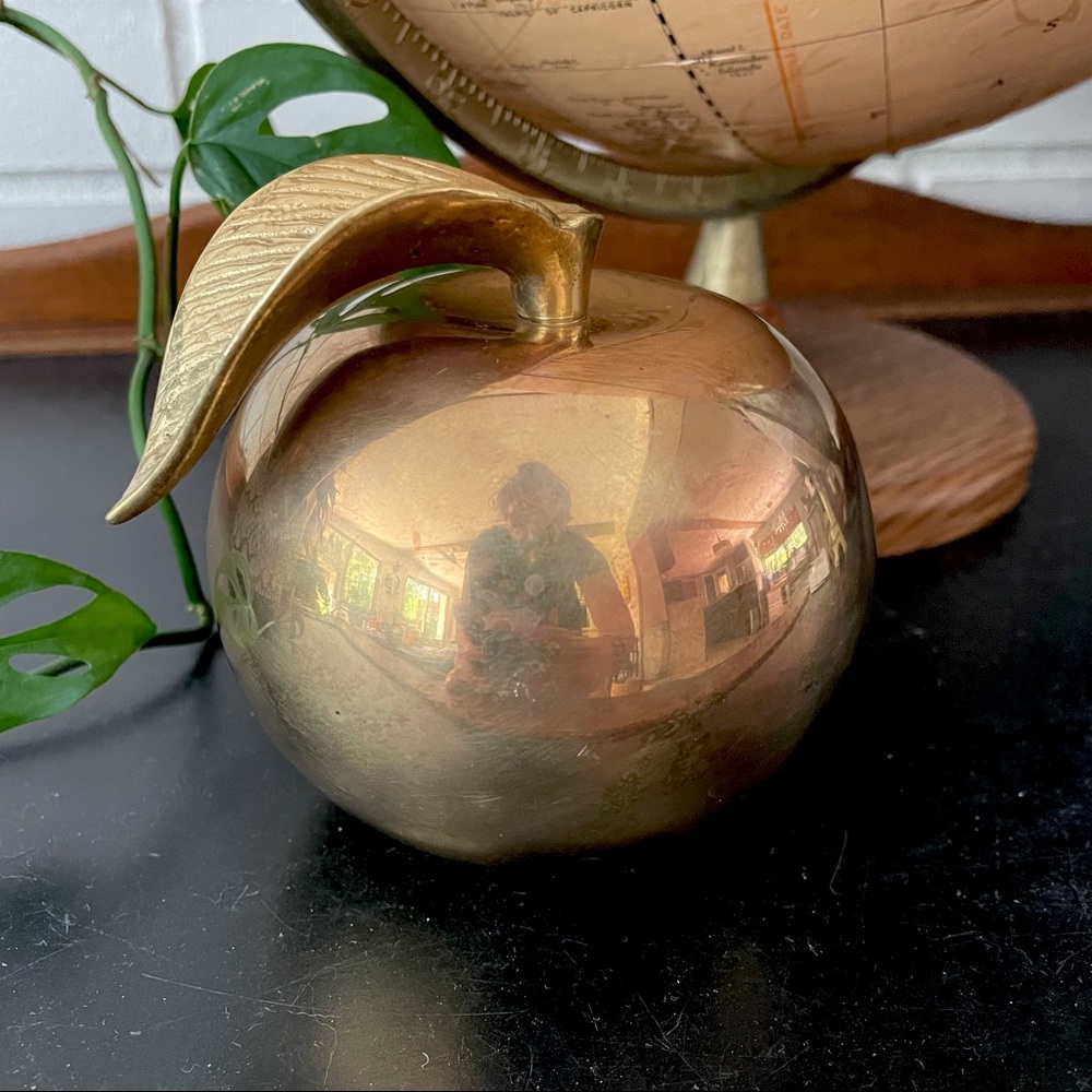 Vintage Decorative Brass Apple Paperweight